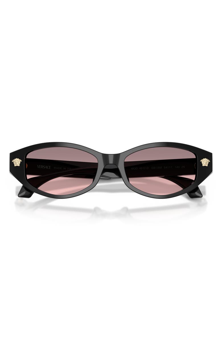 Versace 54mm Cat Eye Sunglasses, Alternate, color, Black / Rose Gradient Grey