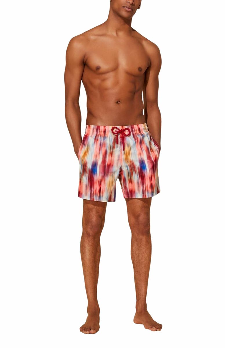 Vilebrequin Men's Ikat Flowers Ultra-Light And Packable Swim Trunks, Alternate, color, 