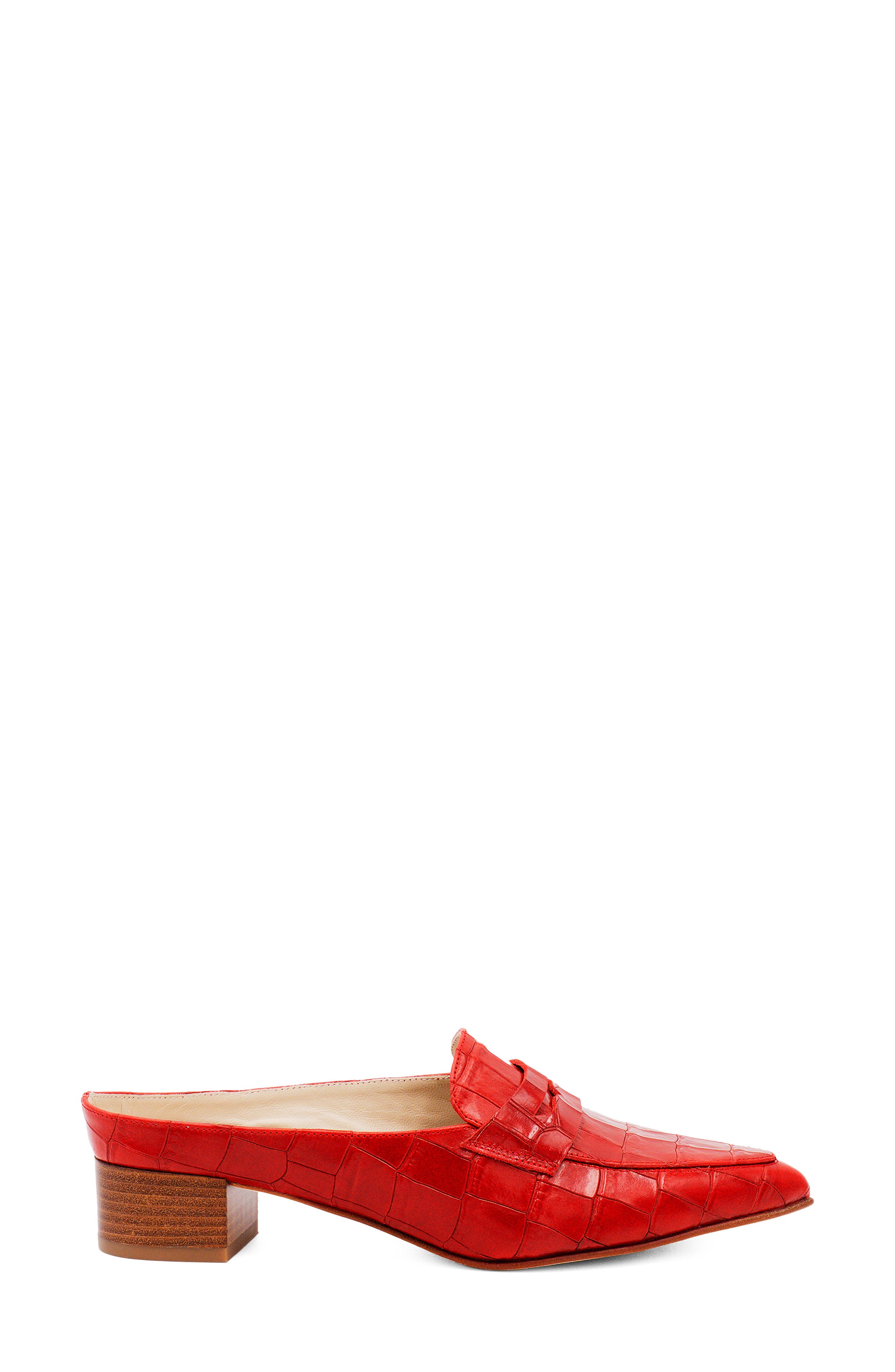 Adepto Croc Embossed Mule, Alternate, color, ROSSO COCCO BENGALI