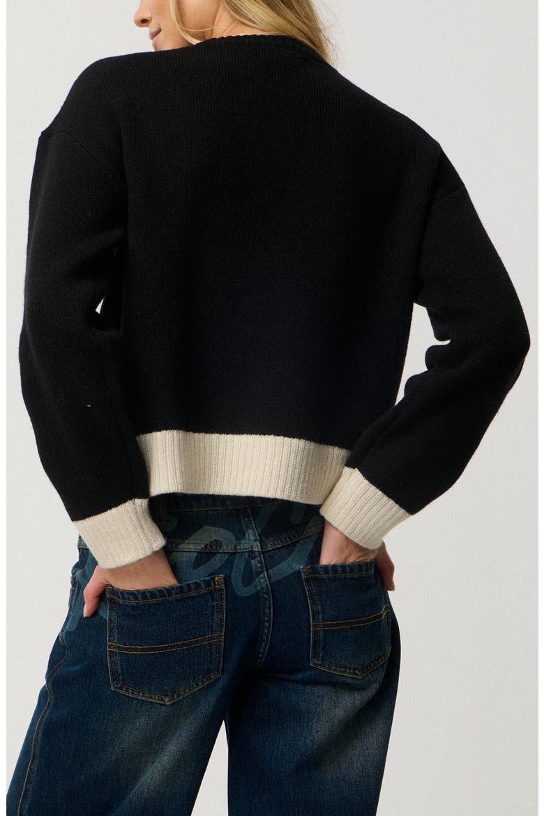 Archive Script Sweater, Alternate, color, BLACK