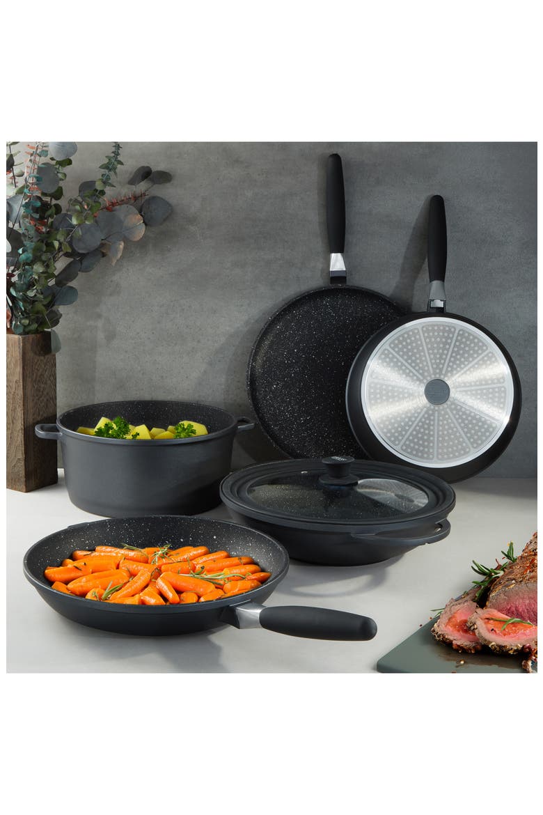 Eurocast Cast Aluminum Nonstick Saucepan with Lid, Alternate, color, BLACK