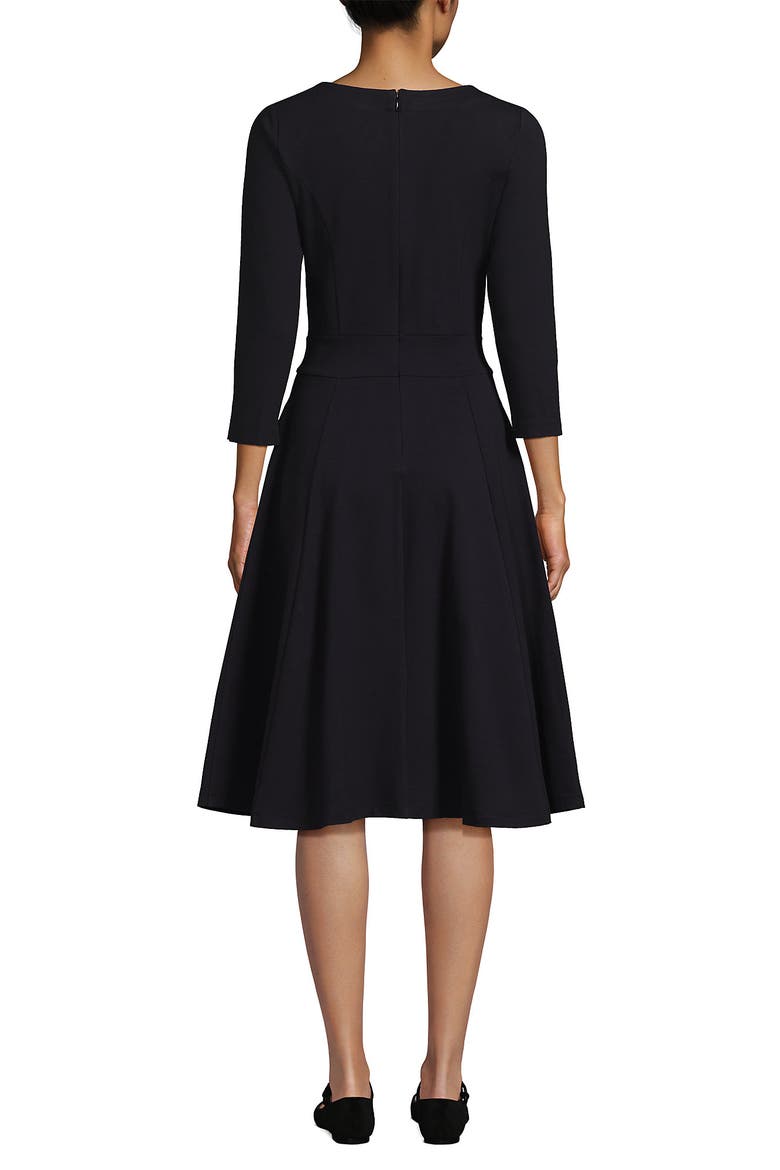 Starfish 3/4 Sleeve Dress, Alternate, color, Black
