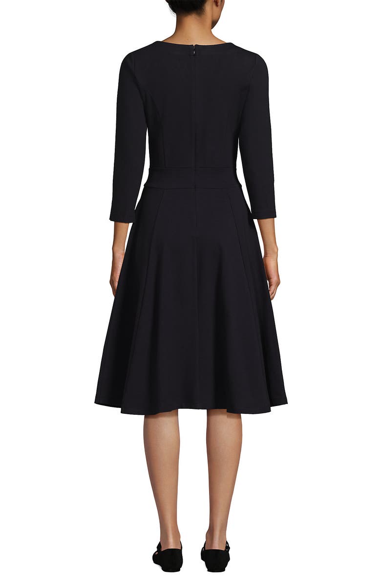 Lands' End Starfish 3/4 Sleeve Dress, Alternate, color, Black