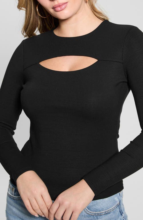 Guess Toni Cutout Rib Top In Black