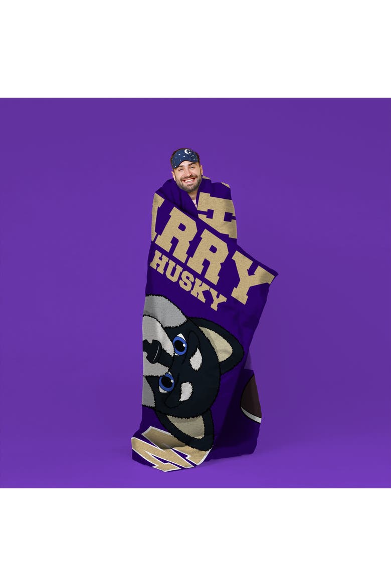 Washington Huskies Harry The Husky College Mascot 60" x 80" Raschel Throw, Alternate, color, None
