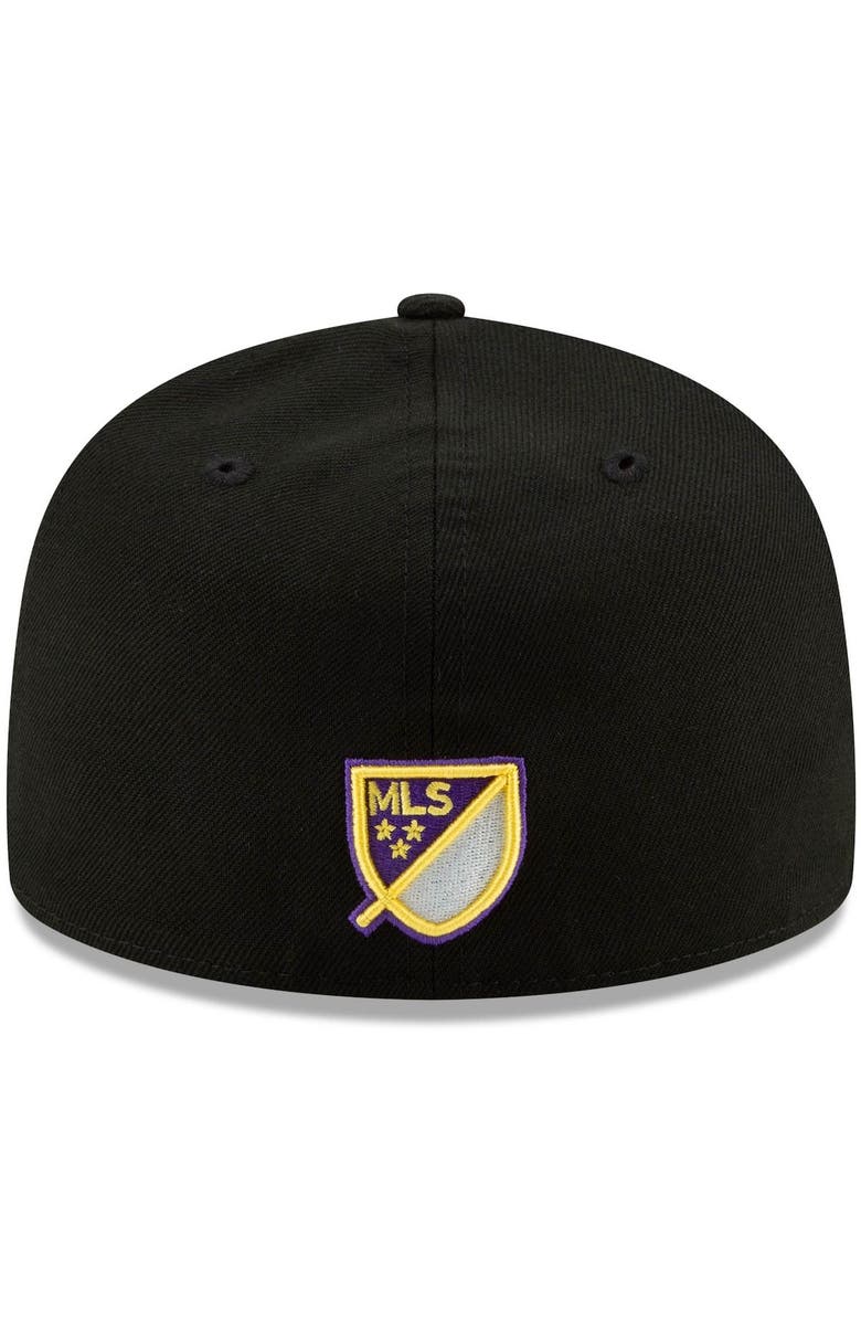 New Era Men's New Era Black Orlando City SC Primary Logo 59FIFTY Fitted Hat, Alternate, color,