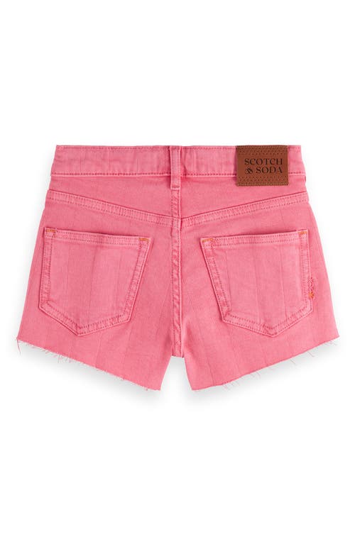 Scotch & Soda Kids' Ray Relaxed Denim Shorts In Electric Pink
