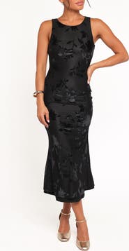 Petal & Pup Melinda Sleeveless Velvet Burnout Midi Dress