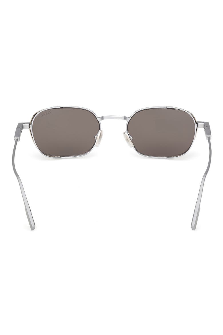 52mm Geometric Sunglasses, Alternate, color, PALLADIUM / SMOKE