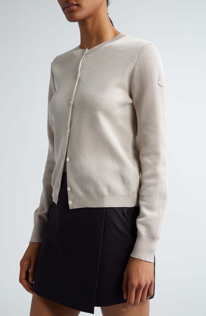 Moncler Metallic Effect Cardigan, Alternate, color, 