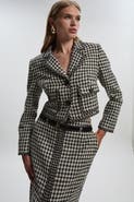 Karen Millen Double Button Tweed Cropped Jacket