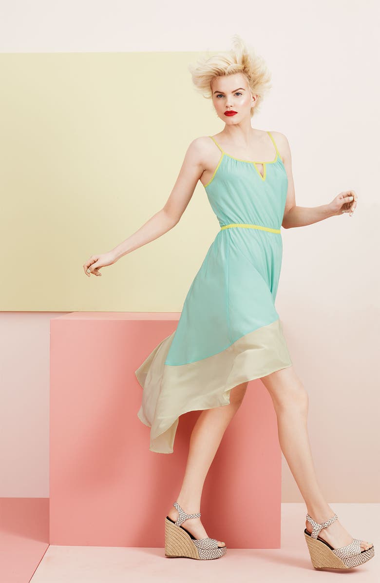 Willow & Clay Colorblock Asymmetrical Hem Dress, Alternate, color,