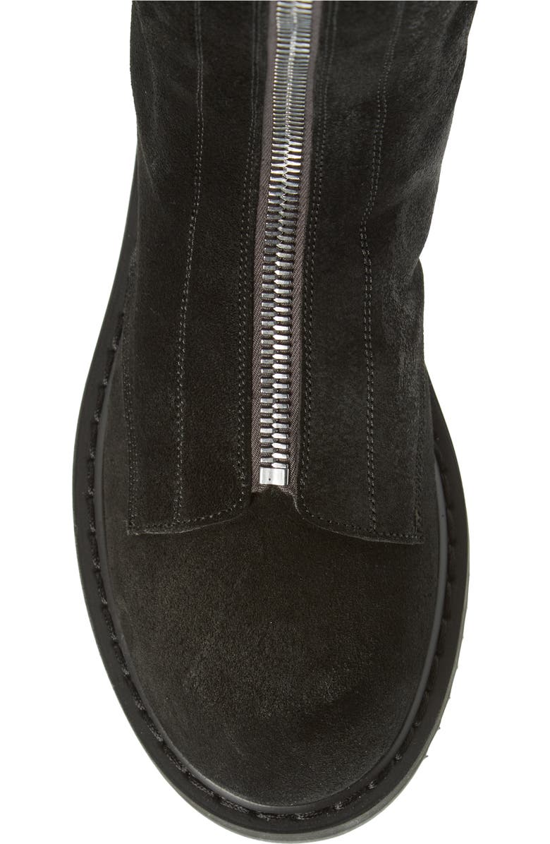 Rick Owens Basket Creeper Zip-Up Suede Boot, Alternate, color,