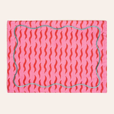 Nilufer Digital Printed Embroidered 100% Cotton Placemat 14X20 In