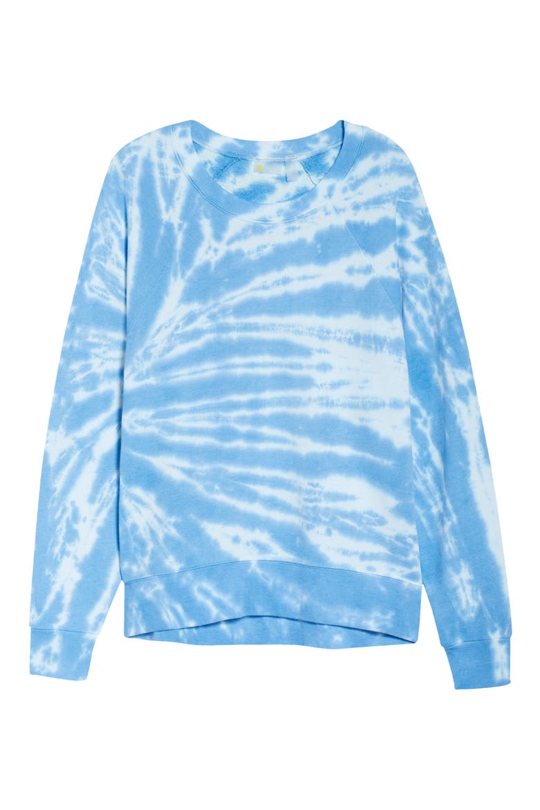 Tie Dye Crewneck Sweatshirt, Alternate, color, BLUE SWIM