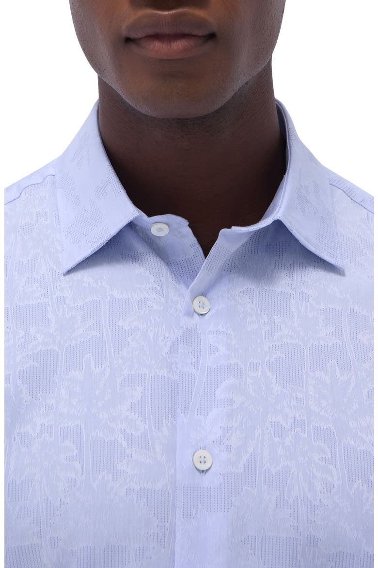 Orson Palm Tree Pattern Short Sleeve Button-Up Shirt, Alternate, color, AIR BLUE