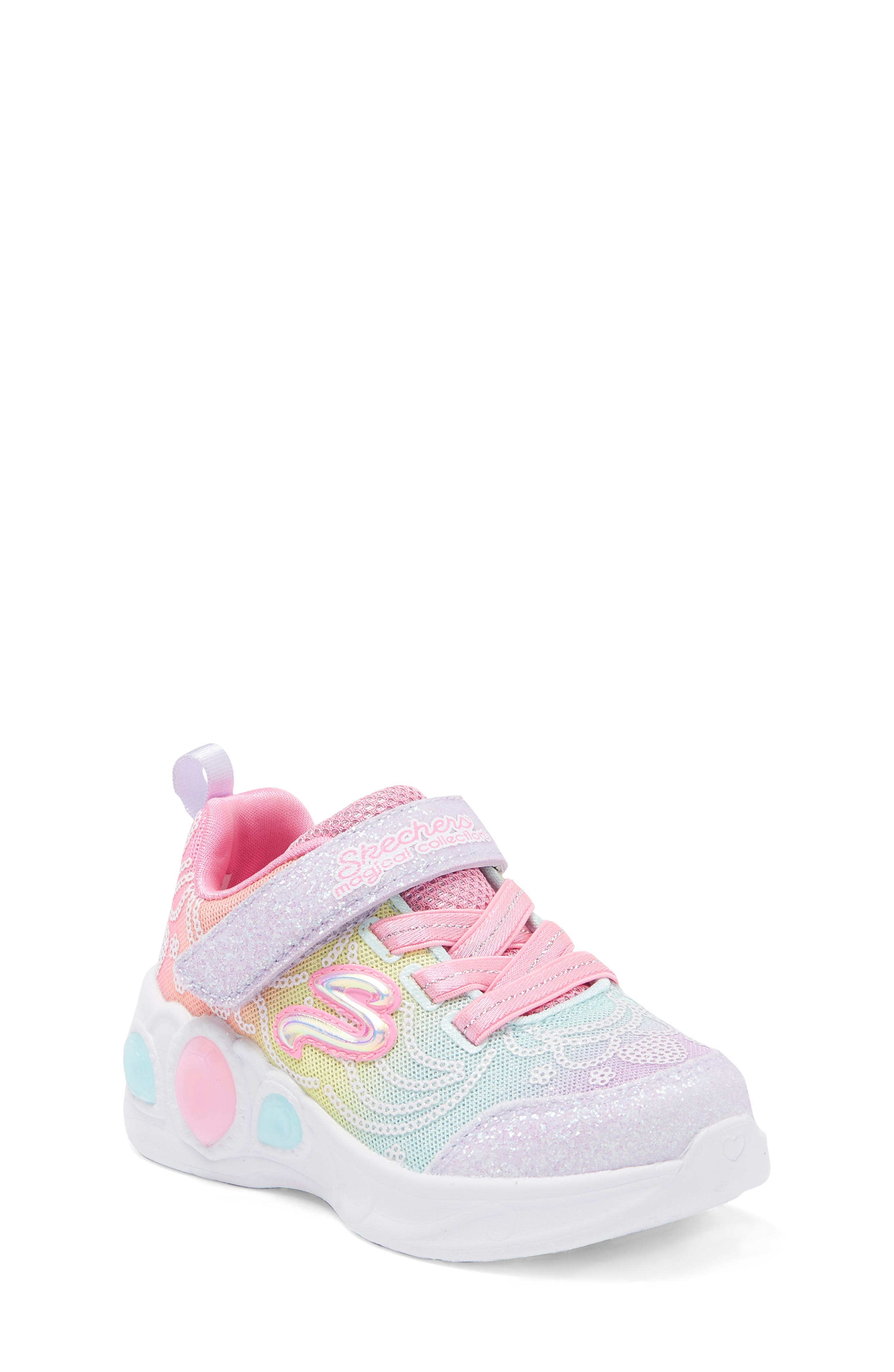 SKECHERS Kids' Princess Sequin Light-Up Sneaker, Main, color, 