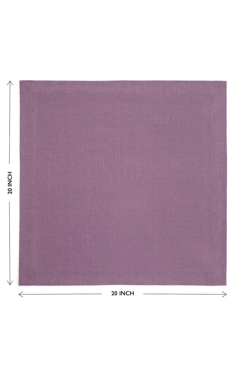 Linen Dinner Napkins Set of 4, 20 x 20" - Fete, Alternate, color, Mulberry