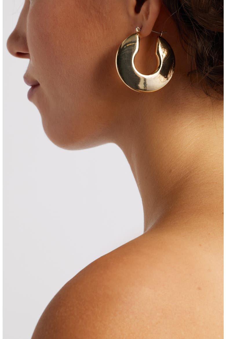 Bold Polished Hoop Earrings, Alternate, color, GOLD