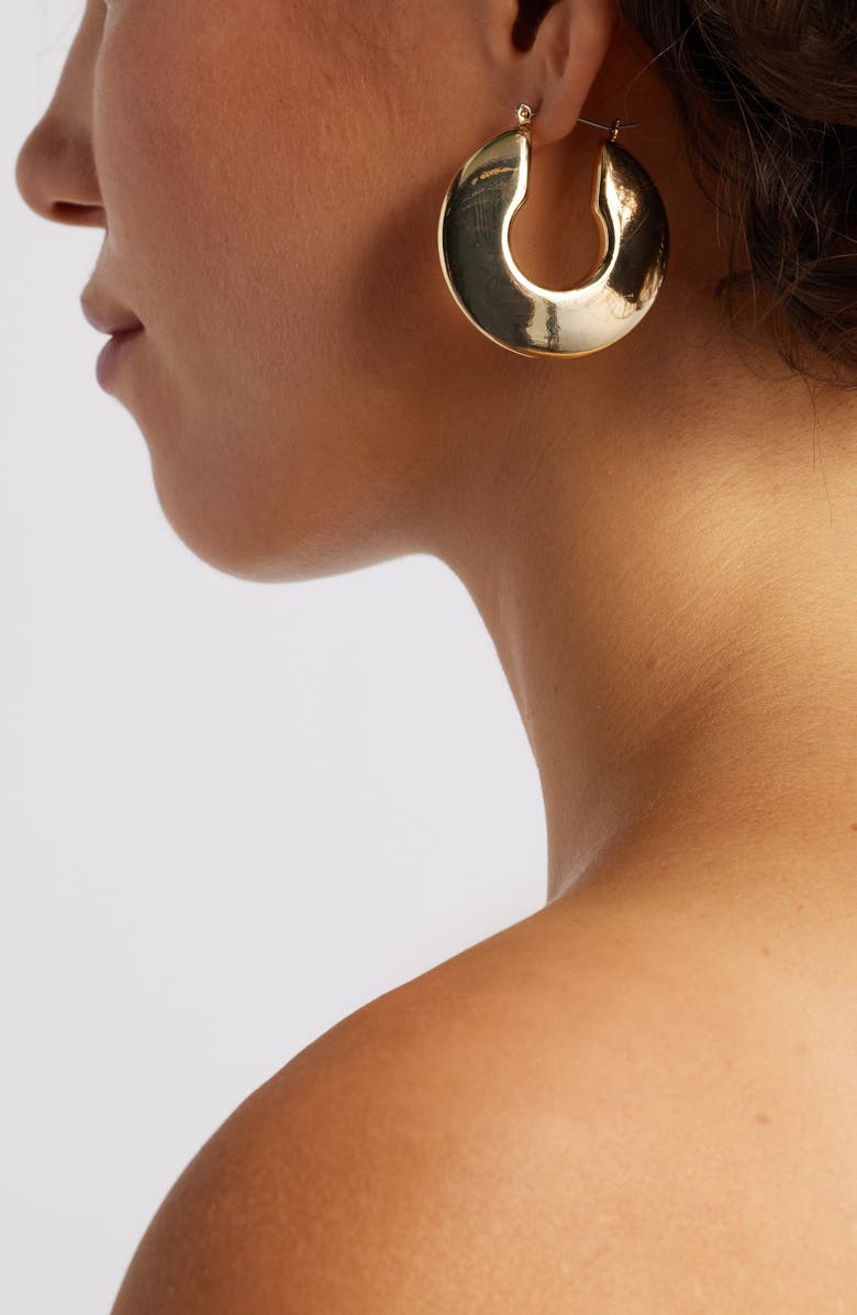 Nordstrom Bold Polished Hoop Earrings, Alternate, color, Gold