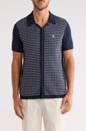 Original Penguin Grid Chainstitched Knit Camp Shirt