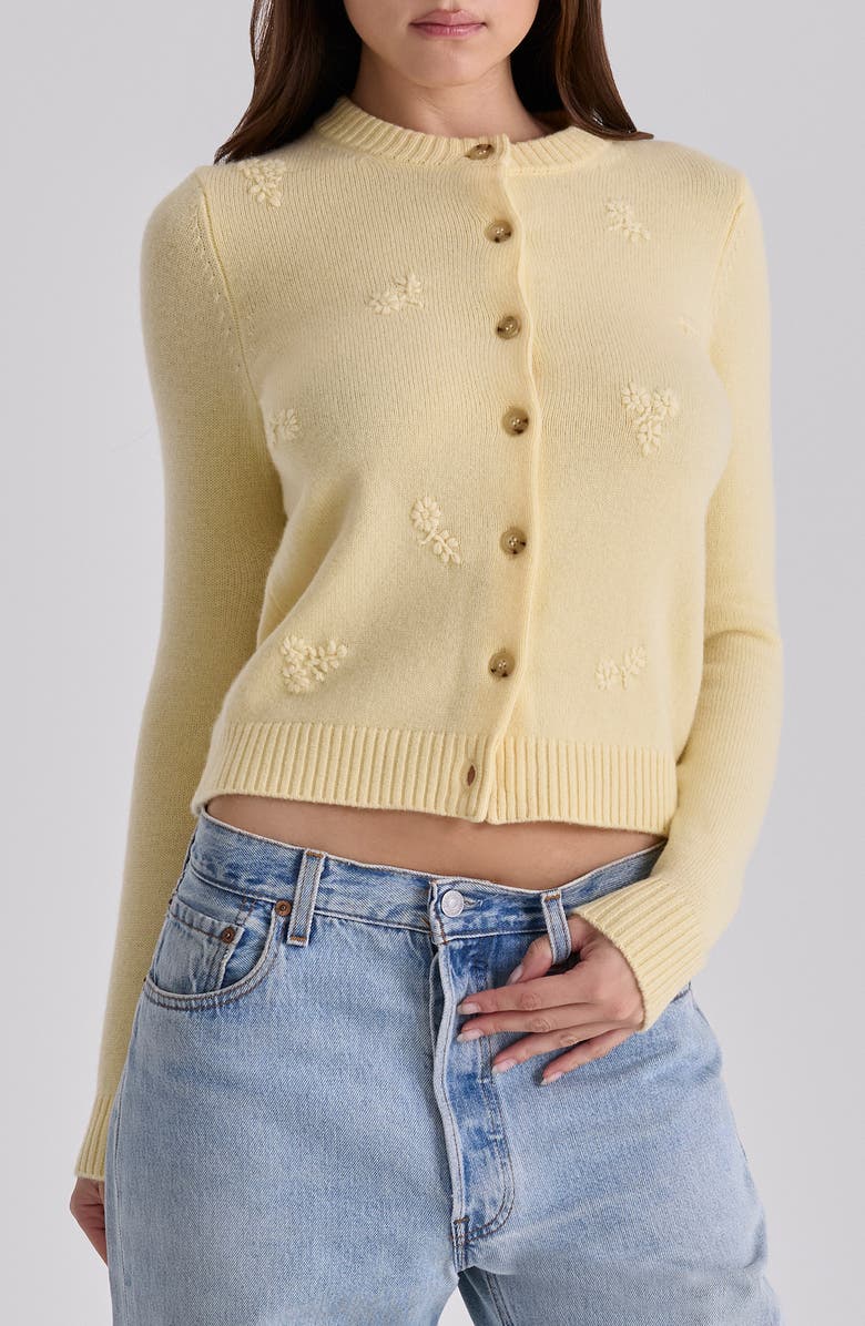 HOUSE OF CB Poppie Embroidered Wool & Cashmere Cardigan, Main, color, 