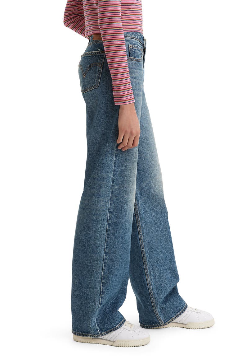 Low Loose Wide Leg Jeans, Alternate, color, LIVING THE GOOD LIFE