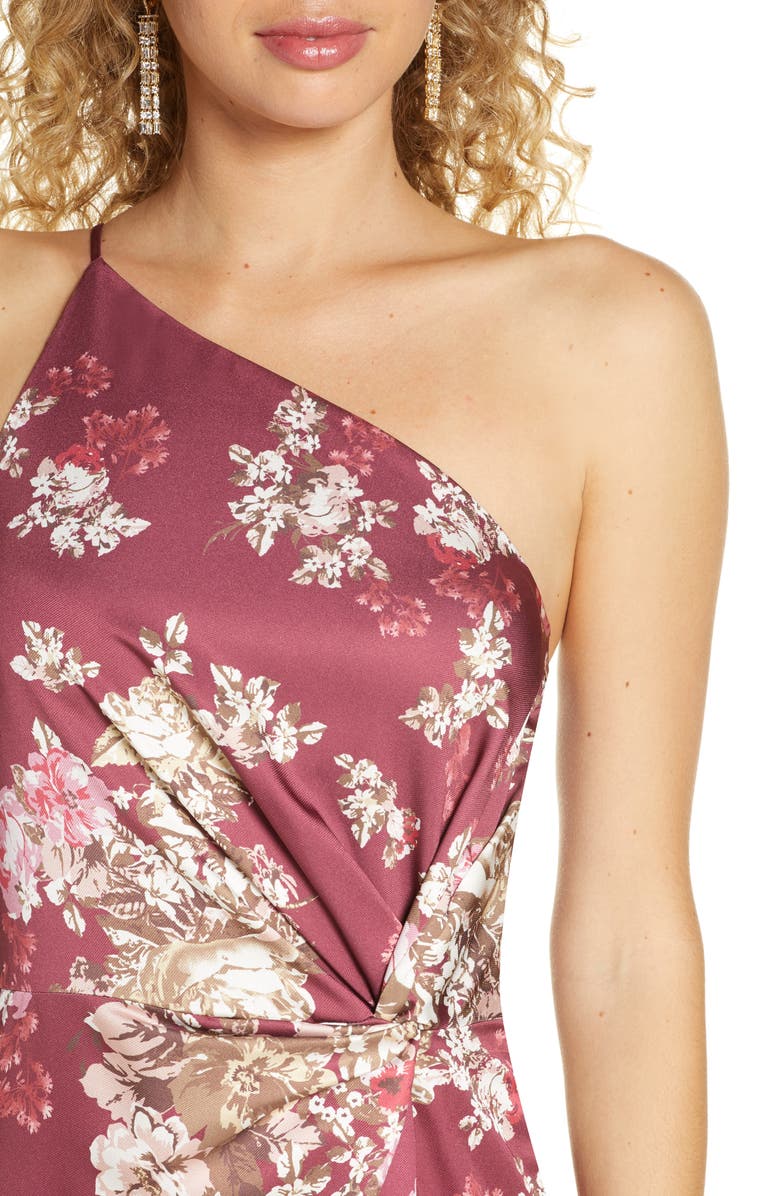 WAYF The Lainey Floral One-Shoulder Twist Gown, Alternate, color,
