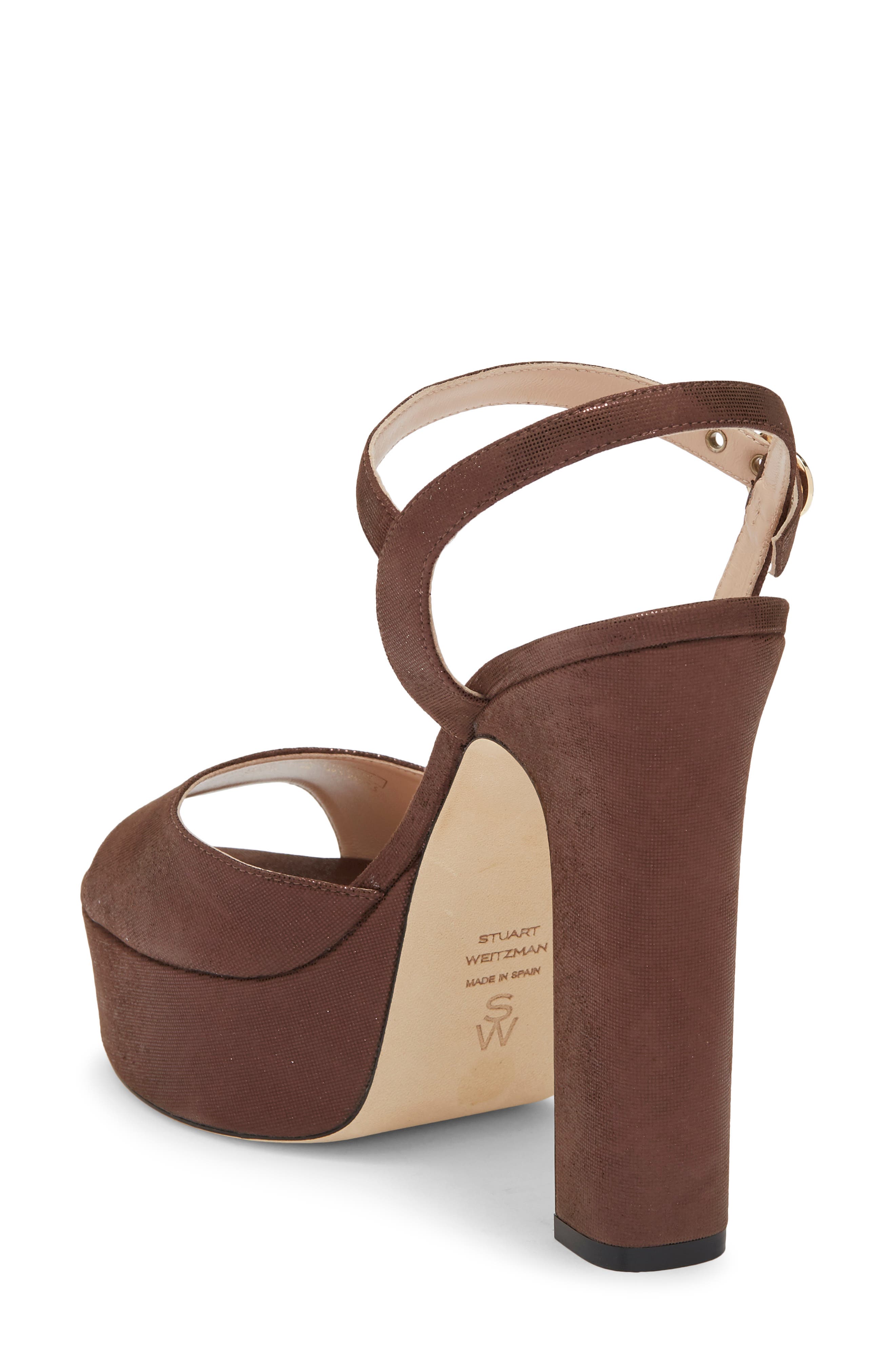 Reade Platform Sandal, Alternate, color, WALNUT