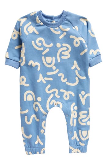 Tiny Tribe Wiggle Print Romper In Blue