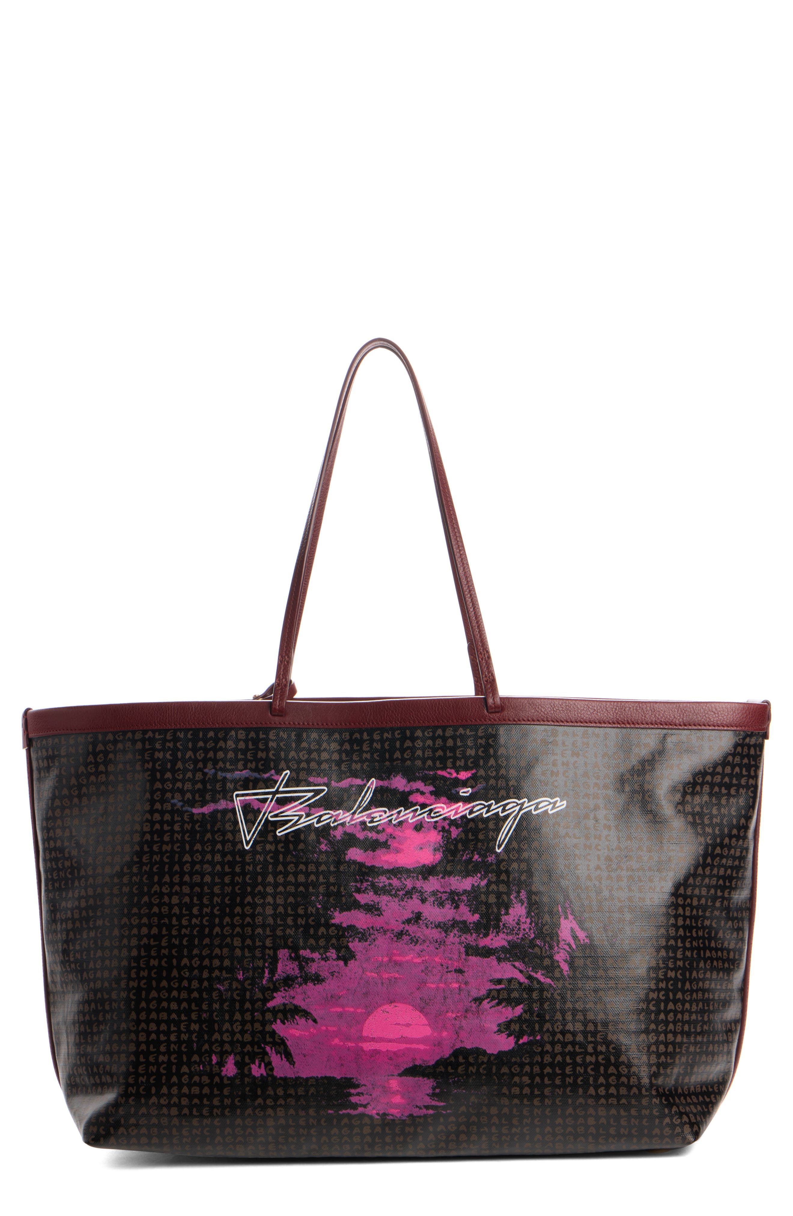 Medium Snob Coated Canvas Tote, Main, color, 6092 AMARANTH