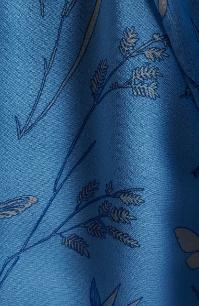 KOBI HALPERIN Plissé Ruffle Print Top, Alternate, color, Horizon Multi