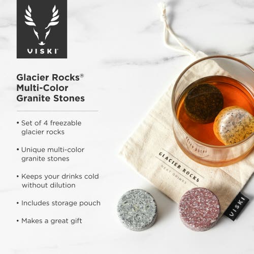 Viski Glacier Rocks Multi-color Granite Stones Set Of 4 In Assorted