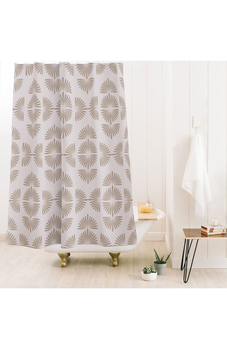 Deny Designs Orio Neutral Print Shower Curtain, Alternate, color, Cream