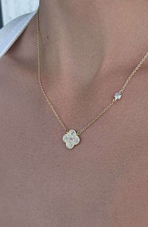 Adornia 14k Gold Plated Cz Clover Necklace