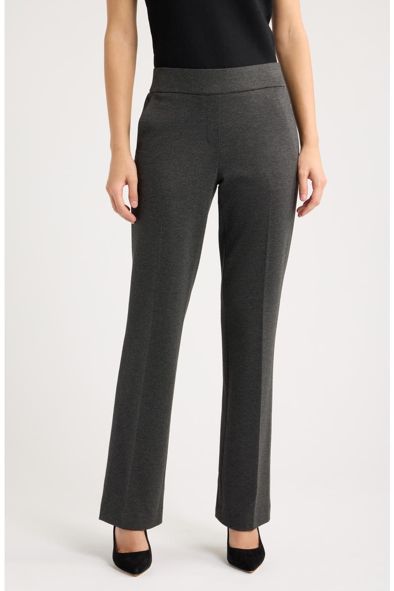 Grace Straight Leg Trousers, Main, color, DK HEATHER GREY