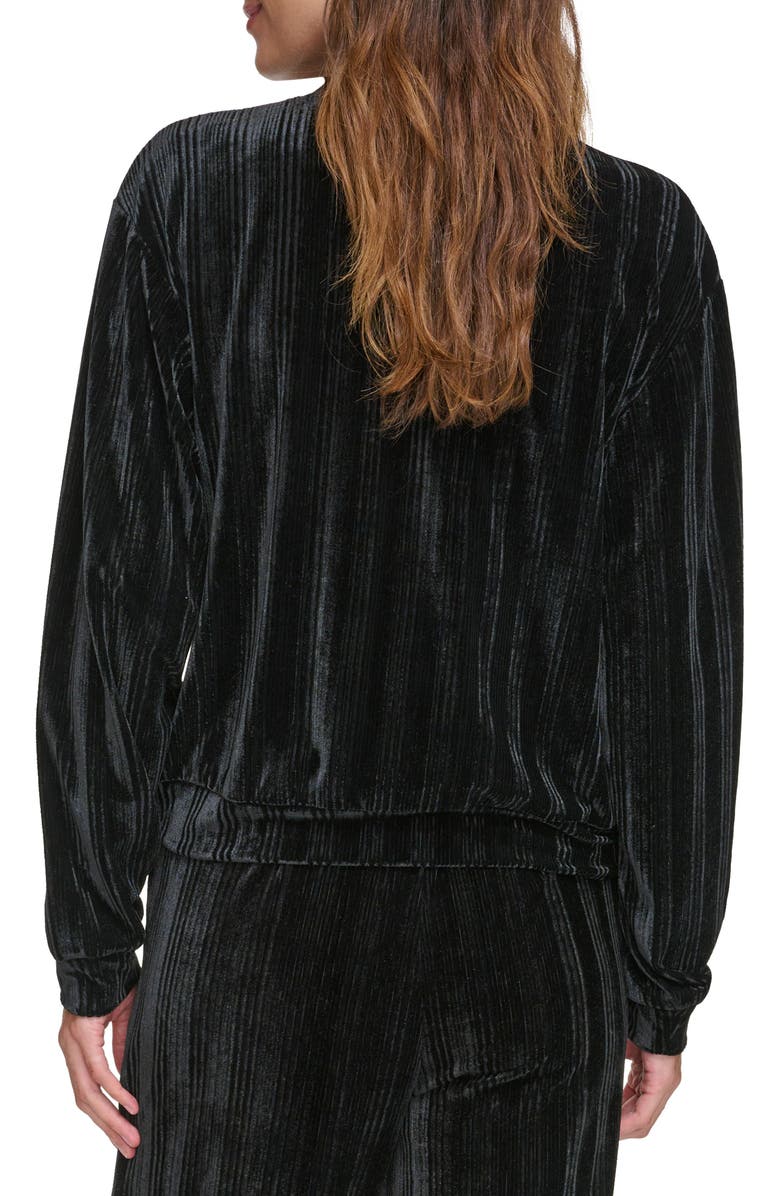 Andrew Marc Sport Long Sleeve Ribbed Velvet Top, Alternate, color, 