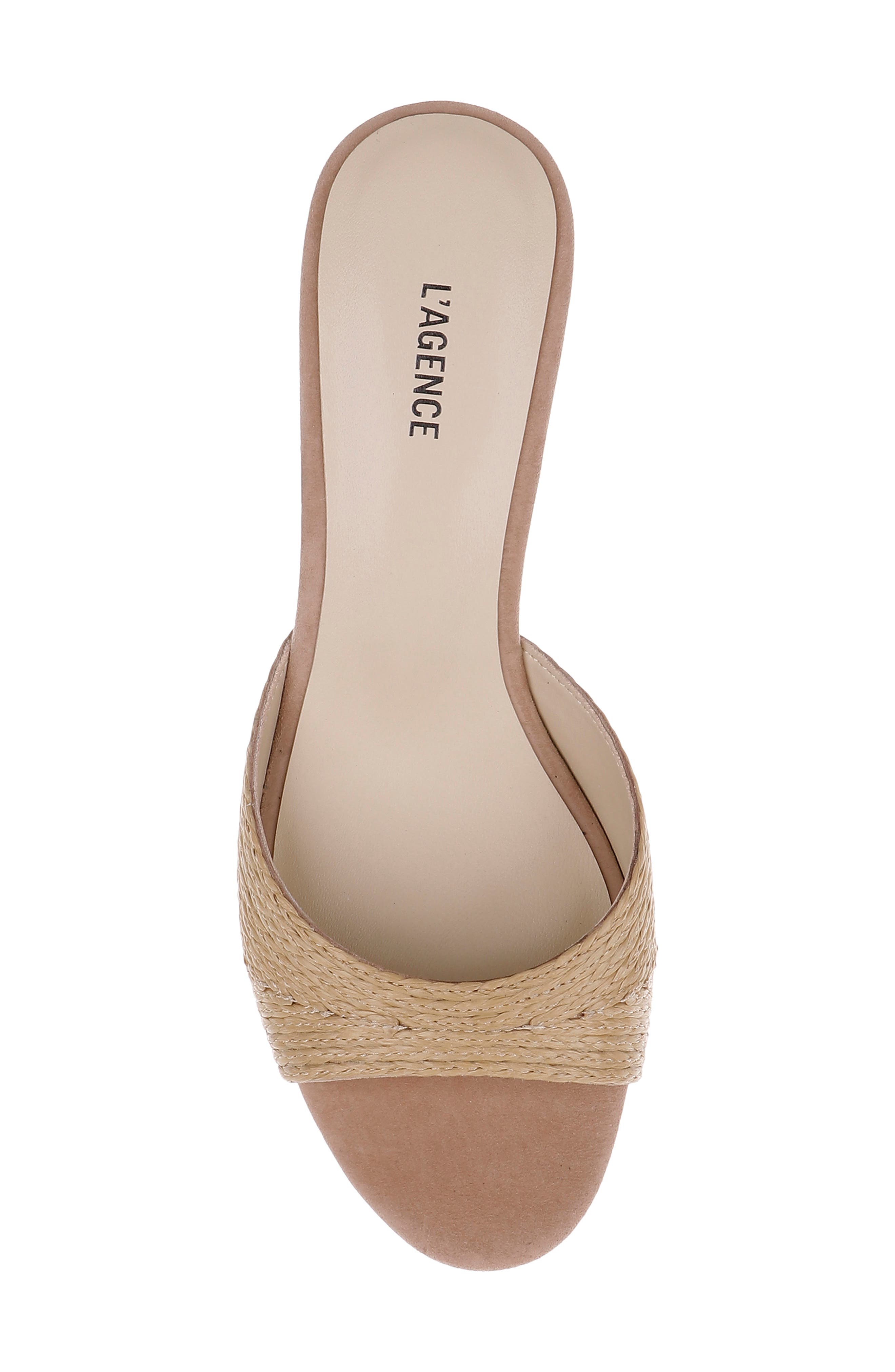 L'AGENCE Maryam Slide Sandal, Alternate, color, Natural Raffia