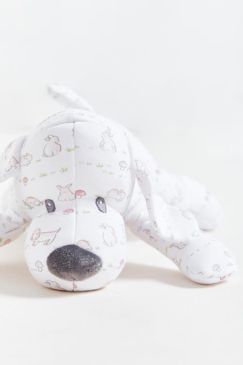 Babycottons In The Woods Dog Baby Rattle T In White