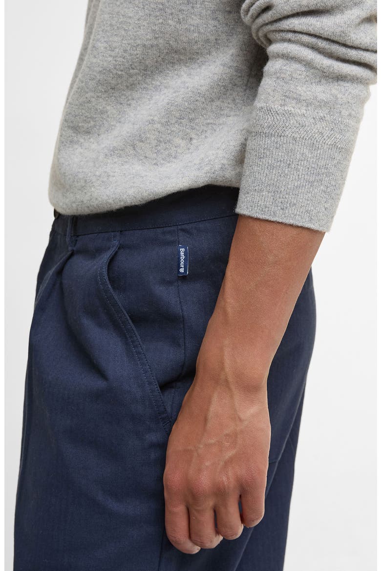 Bayview Pleated Cotton Trousers, Alternate, color, NAVY