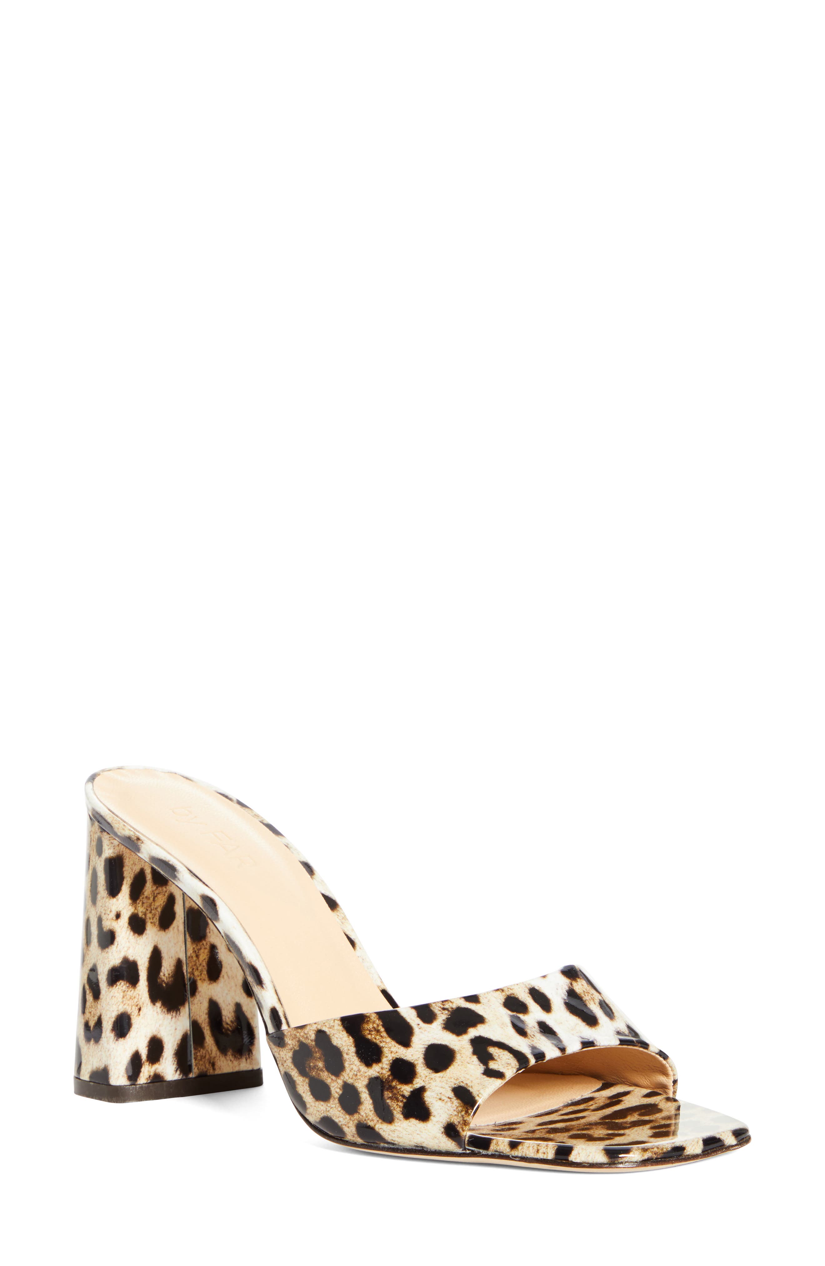By Far Juju Leopard Print Slide Sandal, Main, color, 