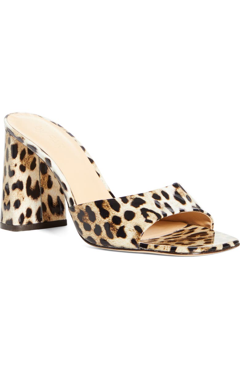 By Far Juju Leopard Print Slide Sandal, Main, color,