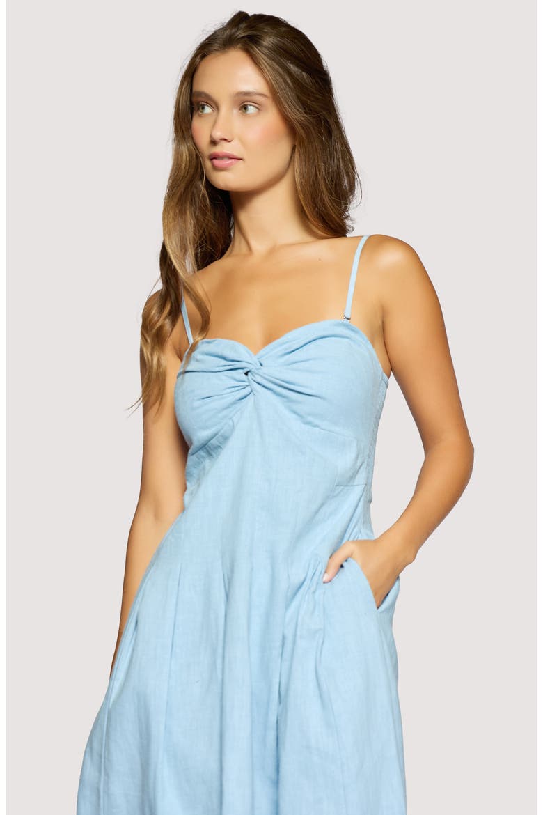 Coastal Voyage Linen & Cotton Dress, Alternate, color, LIGHT BLUE