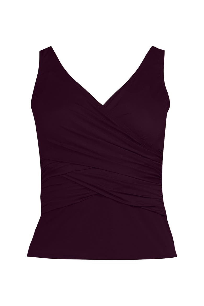 Plus Size Slender Suit Wrap Tankini Top, Alternate, color, Dark Wine