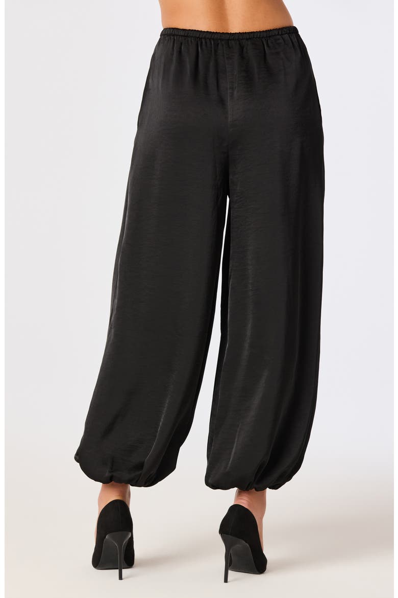 Airen Satin Jogger Pants, Alternate, color, BLACK