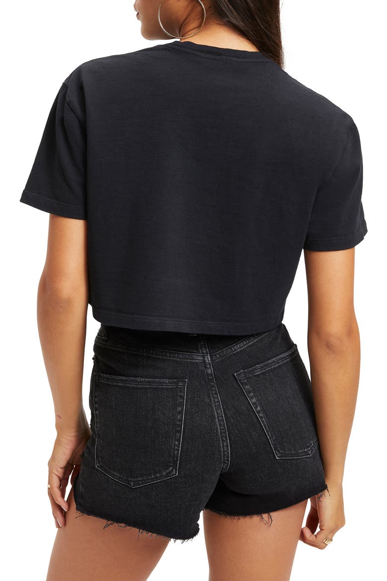Heritage Crop Cotton T-Shirt, Alternate, color, BLACK001