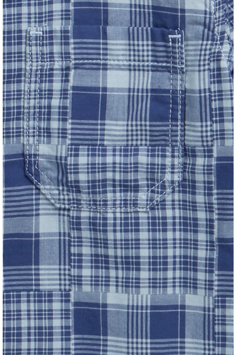 Kids' Larkspur Mixed Plaid Short Sleeve Shirt, Alternate, color, TRUE NAVY