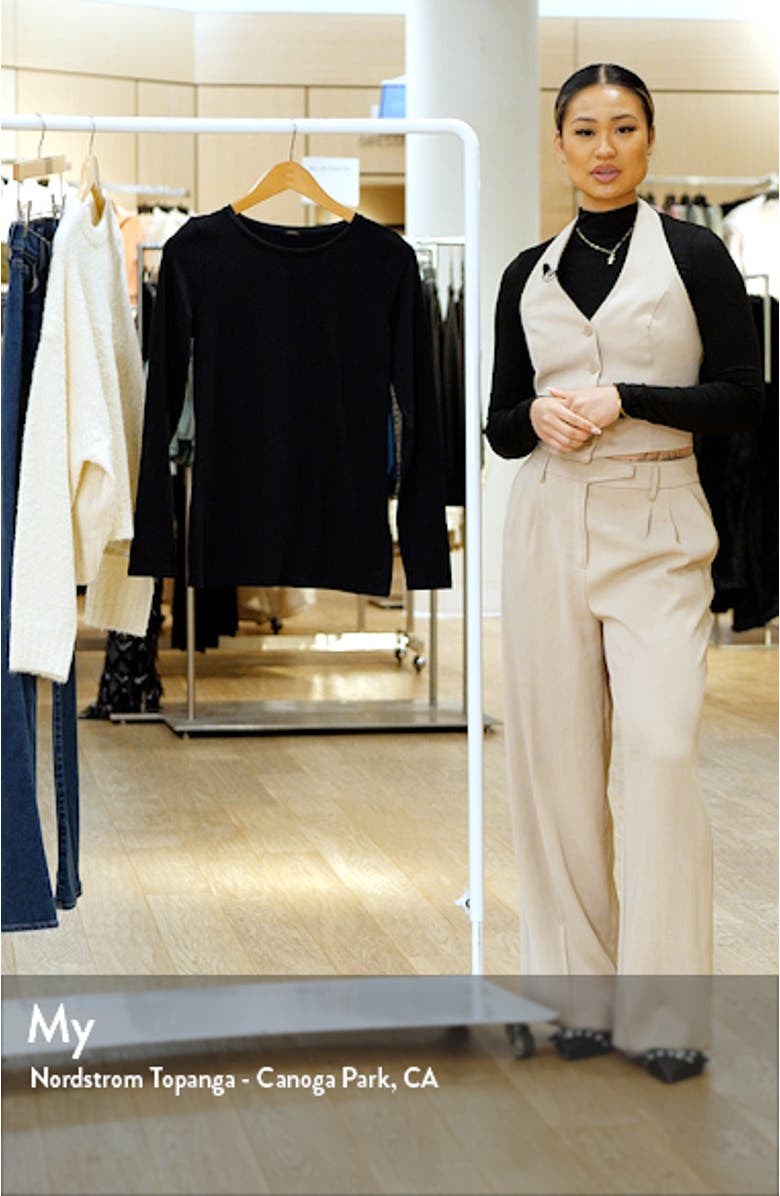 Perfect Line Satin Trim Cotton & Modal Blend T-Shirt, sales video thumbnail