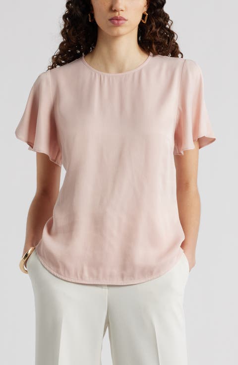 Flutter Sleeve Satin Top
