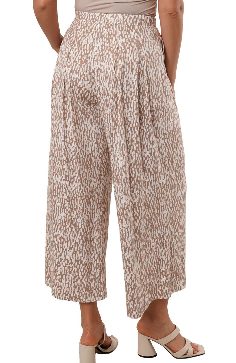 SUNNY LEIGH Pleated Pull-On Pants, Alternate, color, Kali Print Taupe